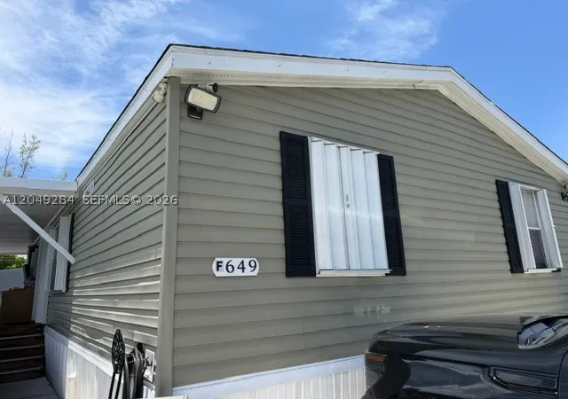 Photo 1 of Manufactured home for sale at 9674 Nw 10th Ave Lot F 649, Miami, FL 33150 | MLS# A12049284 | Listing updated on 2026-08-18