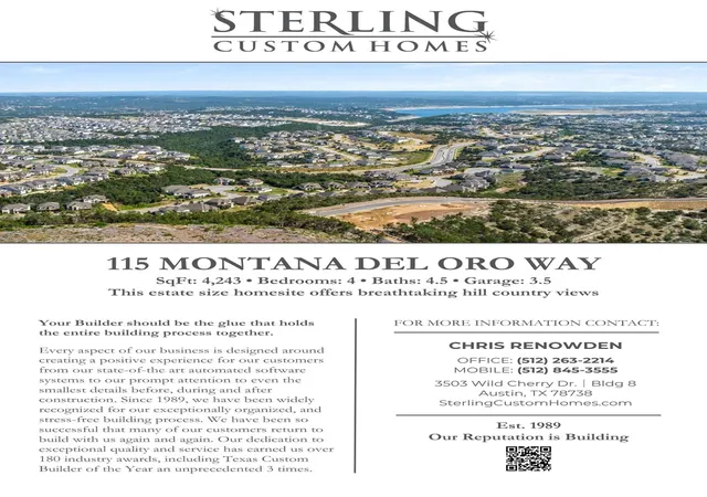 Photo 1 of Land for sale at 115 Montana Del Oro Way, Lakeway, TX 78738 | MLS# 8418117 | Listing updated on 2026-06-28