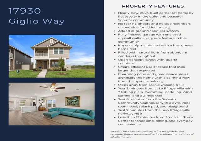2nd image of 17930 Giglio Wy, Pflugerville, TX 78660 | MLS# 2945164