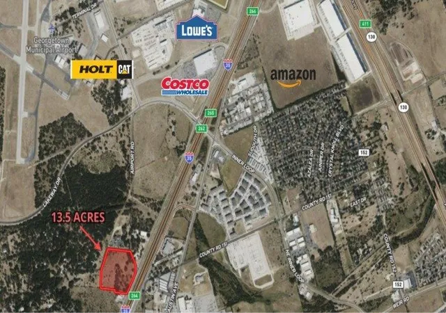 Photo 1 of Land for sale at Tbd Airport Rd & Ih 35, Georgetown, TX 78628 | MLS# 8454610 | Listing updated on 2026-05-19