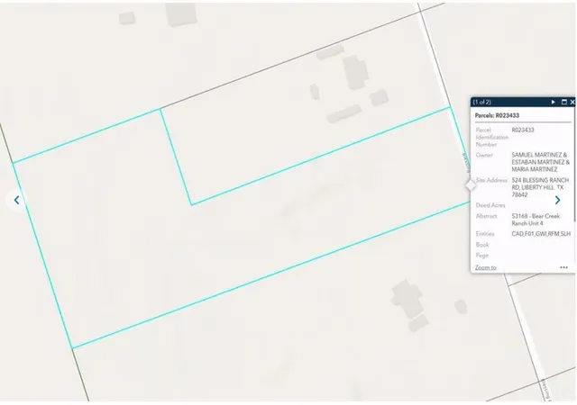 Photo 1 of Land for sale at 524 Blessing Ranch Rd, Liberty Hill, TX 78642 | MLS# 1895795 | Listing updated on 2026-08-22