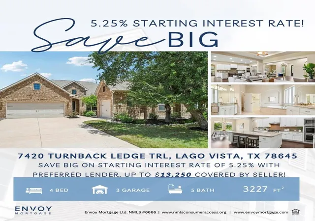 Photo 1 of Single family home for sale at 7420 Turnback Ledge Trl, Lago Vista, TX 78645 | MLS# 8749843 | Listing updated on 2026-09-29