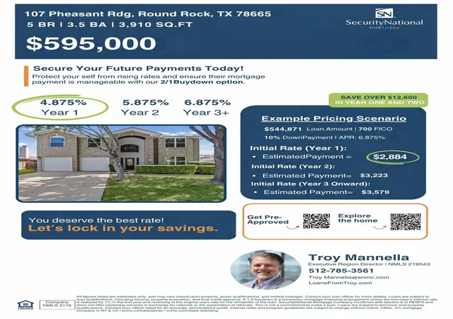 Photo 2 of Single family home for sale at 107 Pheasant Rdg, Round Rock, TX 78665 | MLS# 6689042 | Listing updated on 2026-10-05