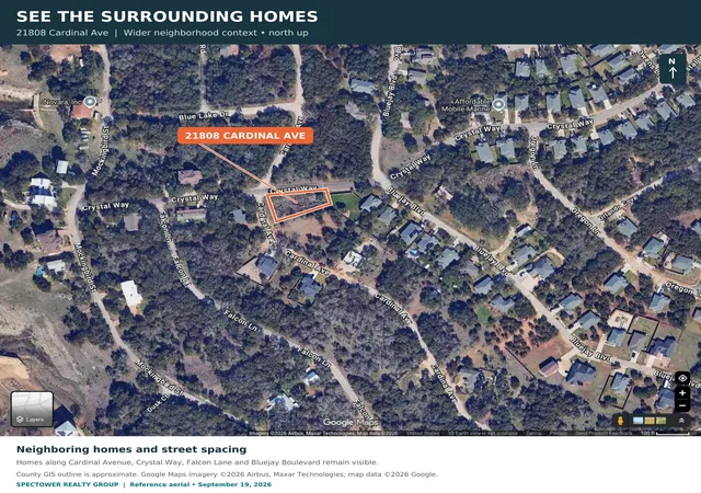 Photo 3 of Land for sale at 21808 Cardinal Ave, Lago Vista, TX 78645 | MLS# 8848123 | Listing updated on 2026-09-19
