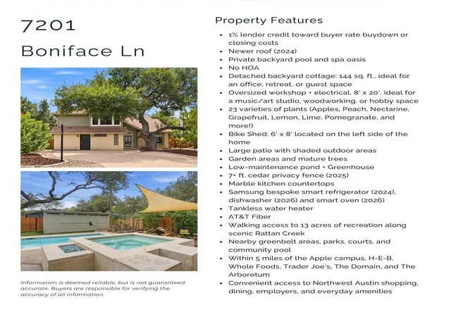 Photo 1 of Single family home for sale at 7201 Boniface Ln, Austin, TX 78729 | MLS# 4172465 | Listing updated on 2026-10-07