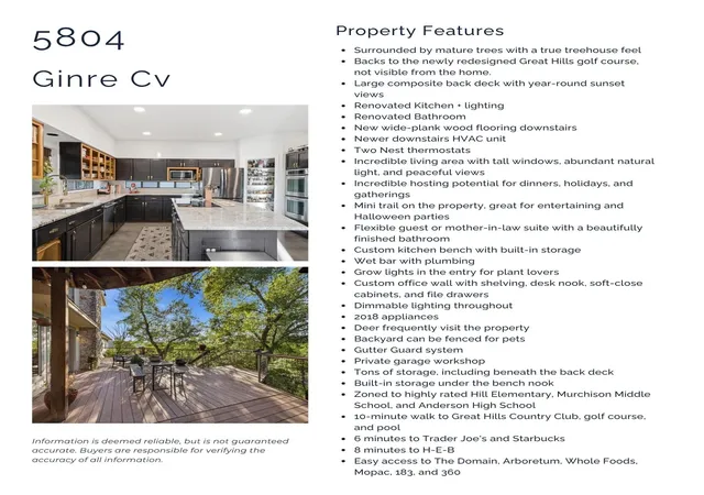 Photo 1 of Single family home for sale at 5804 Ginre Cv, Austin, TX 78759 | MLS# 6817960 | Listing updated on 2026-10-27