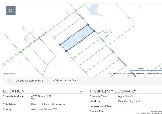 Photo 3 of Land for sale at 4870 Blackhill, Floresville, TX 78114 | MLS# 1849321 | Listing updated on 2026-09-19