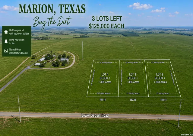 Photo 2 of Land for sale at Lot 3 Lower Seguin, Marion, TX 78124 | MLS# 1966577 | Listing updated on 2026-08-30