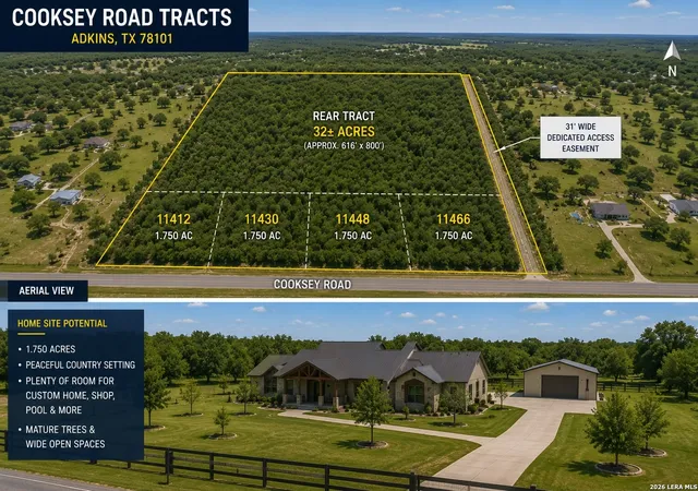 Photo 2 of Land for sale at 11474 Cooksey Rd, Adkins, TX 78101 | MLS# 1995545 | Listing updated on 2026-07-07