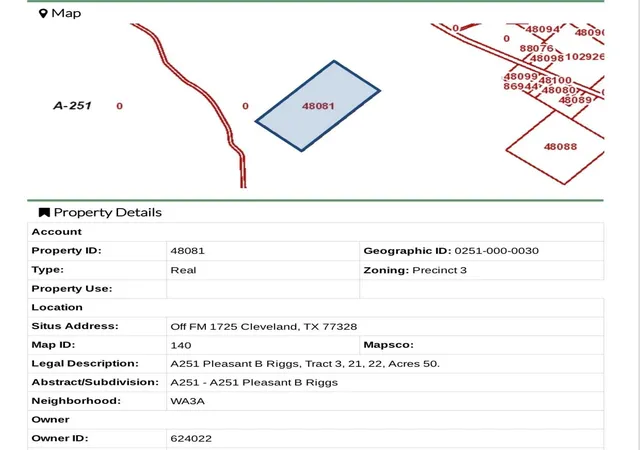 Photo 6 of Land for sale at 0 Off Fm 1725, Cleveland, TX 77328 | MLS# 65303336 | Listing updated on 2026-08-02