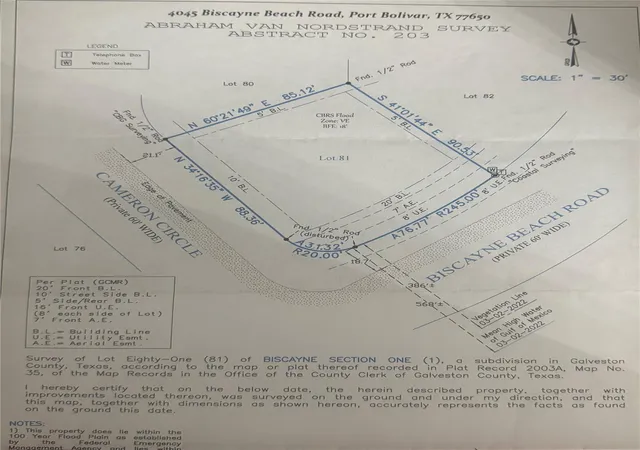 Photo 1 of Land for sale at 4045 Biscayne Beach Rd, Port Bolivar, TX 77650 | MLS# 61473411 | Listing updated on 2025-12-26