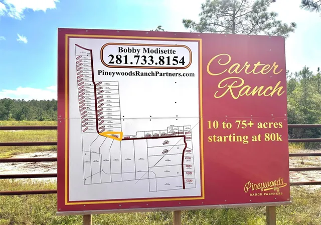 Photo 3 of Land for sale at 9010 Carter Ranch Rd, Kountze, TX 77625 | MLS# 86682749 | Listing updated on 2026-09-28