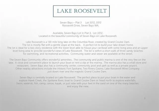 Homes for sale in Seven Bays, WA | 3312 Roosevelt Dr, Seven Bays, WA 99122 | MLS# 202618838