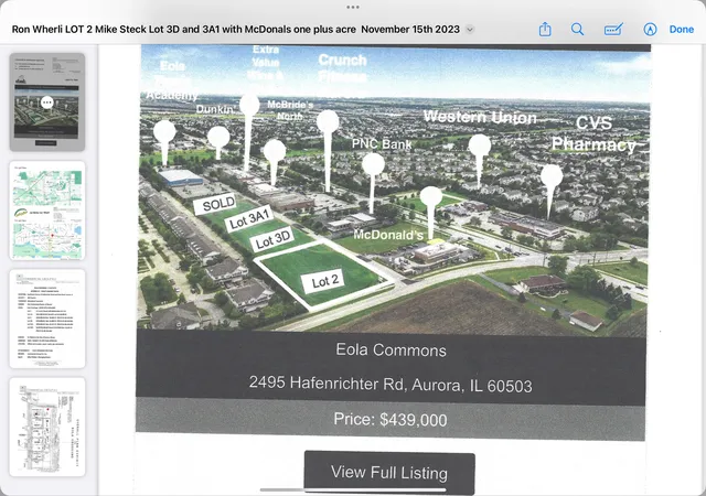 Photo 1 of Land for sale at 2495 Hafenrichter Rd, Aurora, IL 60503 | MLS# 12511353 | Listing updated on 2026-08-08