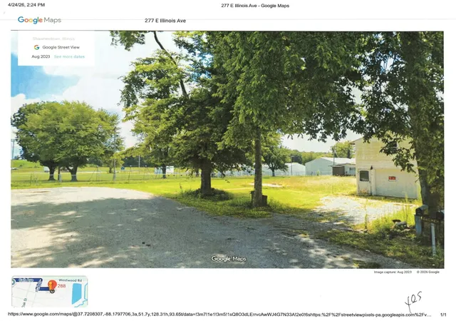 Photo 3 of Land for sale at 288 E Illinois Ave, Shawneetown, IL 62984 | MLS# 12628872 | Listing updated on 2026-07-28