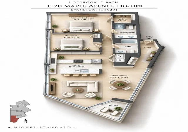 Photo 3 of Condo for sale at 1720 Maple Ave #910, Evanston, IL 60201 | MLS# 12762536 | Listing updated on 2026-09-24
