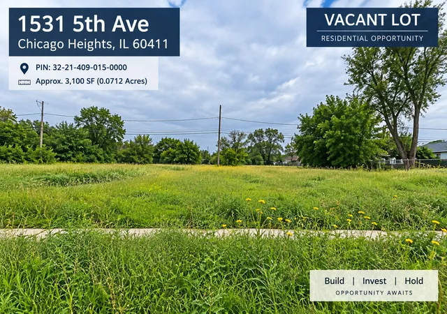 Photo 1 of Land for sale at 1531 5th Avenue, Chicago Heights, IL 60411 | MLS# 12763921 | Listing updated on 2026-09-24