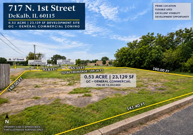 Photo 1 of Land for sale at 717 N 1st Street, De Kalb, IL 60115 | MLS# 12766001 | Listing updated on 2026-09-22