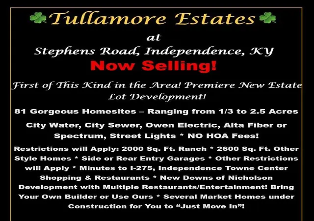 Homes for sale in Independence, KY | 6681 Tullamore Ln #Lot 3, Independence, KY 41051 | MLS# 638312