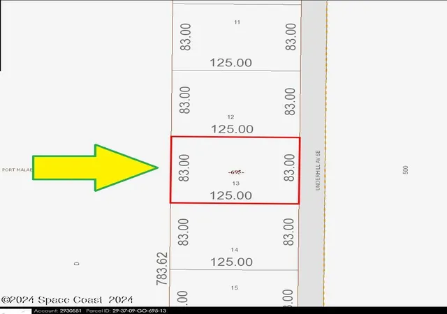 Photo 3 of Land for sale at 984 Underhill Ave Se, Palm Bay, FL 32909 | MLS# 1023645 | Listing updated on 2026-08-26
