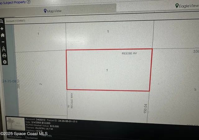 Photo 1 of Land for sale at 0 Reese Ave, Cocoa, FL 32926 | MLS# 1040848 | Listing updated on 2026-05-19