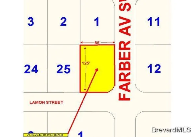 Photo 1 of Land for sale at 501 Lamon St & Farber Ave, Palm Bay, FL 32908 | MLS# 1071775 | Listing updated on 2026-04-25