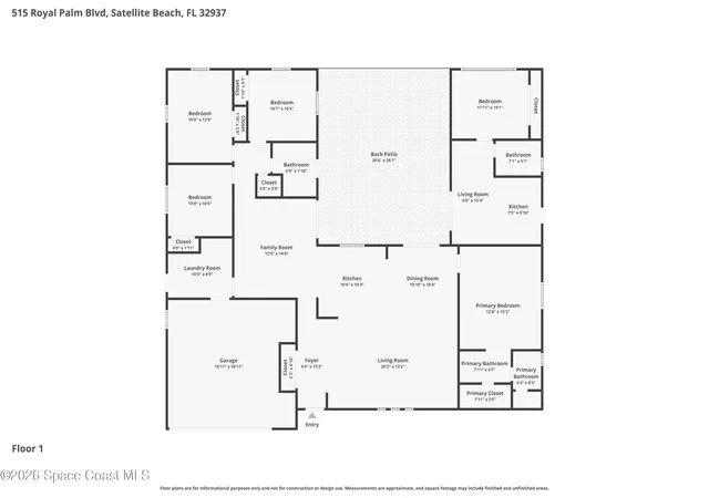 Photo 3 of Single family home for sale at 515 Royal Palm Blvd, Satellite Beach, FL 32937 | MLS# 1075648 | Listing updated on 2026-09-01