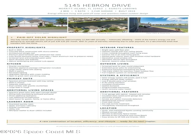 85th image of 5145 Hebron Dr, Merritt Island, FL 32953 | MLS# 1080498