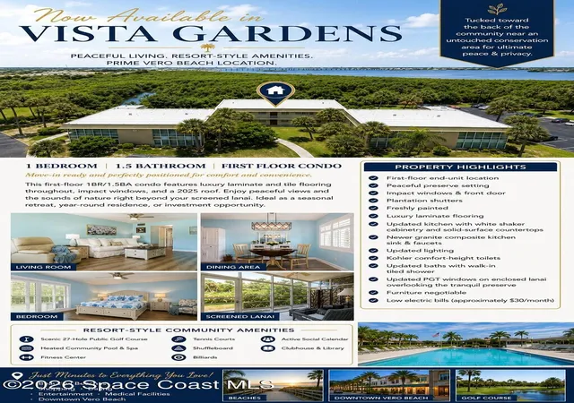 Listing Photo 4 - Condo for sale in building located at 28 Vis Gdns Trl, Vero Beach, FL 32962 - Unit #105