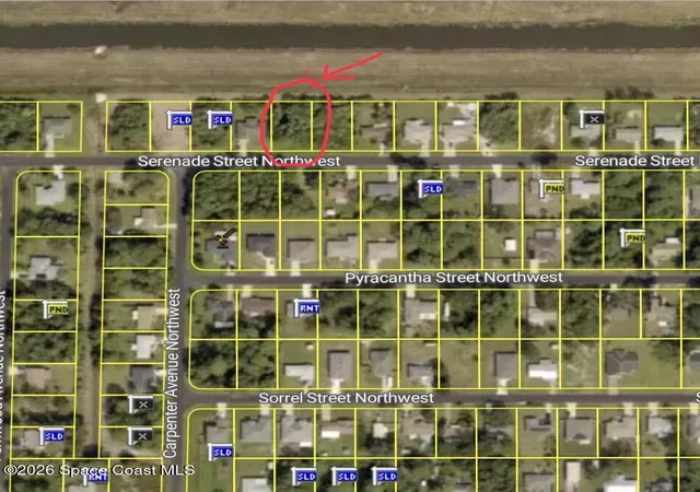 Photo 1 of Land for sale at 1025 Serenade St Nw, Palm Bay, FL 32907 | MLS# 1082529 | Listing updated on 2026-07-14