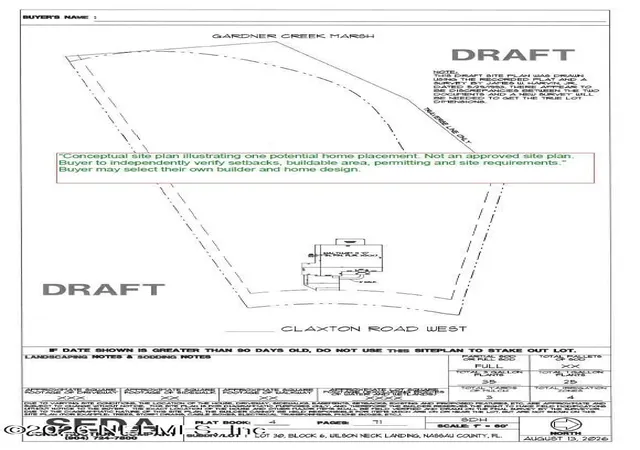 Photo 3 of Land for sale at 1293 Claxton Rd, Yulee, FL 32097 | MLS# 2143732 | Listing updated on 2026-08-31