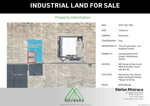 Photo 5 of Land for sale at 3995 W Avenue H, Lancaster, CA 93536 | MLS# 250039859SD | Listing updated on 2026-03-30