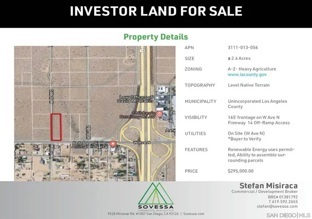 Photo 4 of Land for sale at W Avenue N, Palmdale, CA 93551 | MLS# 260004640SD | Listing updated on 2026-02-27