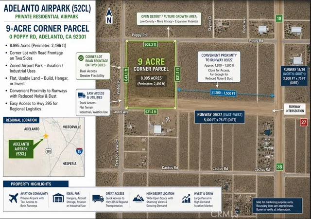 Photo 3 of Land for sale at 0 Poppy, Adelanto, CA 92301 | MLS# IV26093591 | Listing updated on 2026-05-11