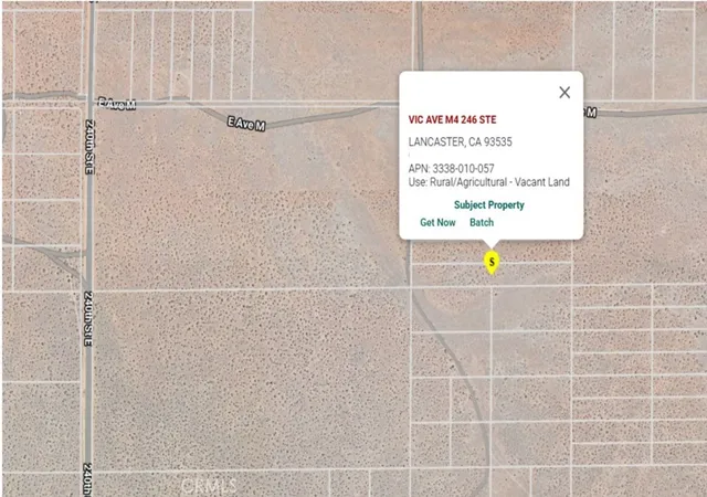Photo 1 of Land for sale at 1 Ave M 4/ 246th E, Lancaster, CA 93535 | MLS# SR26136686 | Listing updated on 2026-06-23