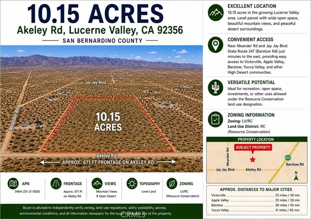 Homes for sale in Lucerne Valley, CA | 0 Akeley Rd, Lucerne Valley, CA 92356 | MLS# TR26137382