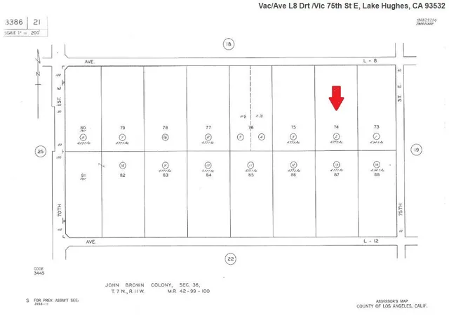 2nd image of 0 Vac/ave L8 Drt/vic 75th St E, Lake Hughes, CA 93532 | MLS# TR26145048