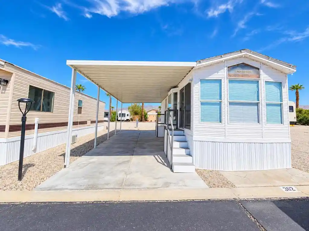 Photo 1 of Manufactured home for sale at 16400 Bubbling Wells Rd #302, Desert Hot Springs, CA 92240 | MLS# 219152561DA | Listing updated on 2026-10-13