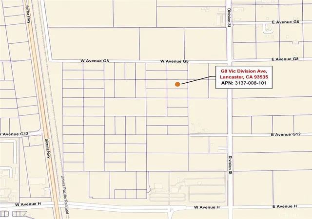 Photo 1 of Land for sale at 0 Division, Lancaster, CA 93535 | MLS# SB26199013 | Listing updated on 2026-09-13