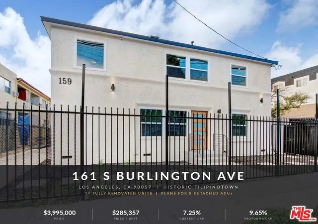 Photo 1 of Multi family home for sale at 161 S Burlington Ave, Los Angeles, CA 90057 | MLS# 26104100 | Listing updated on 2026-10-30