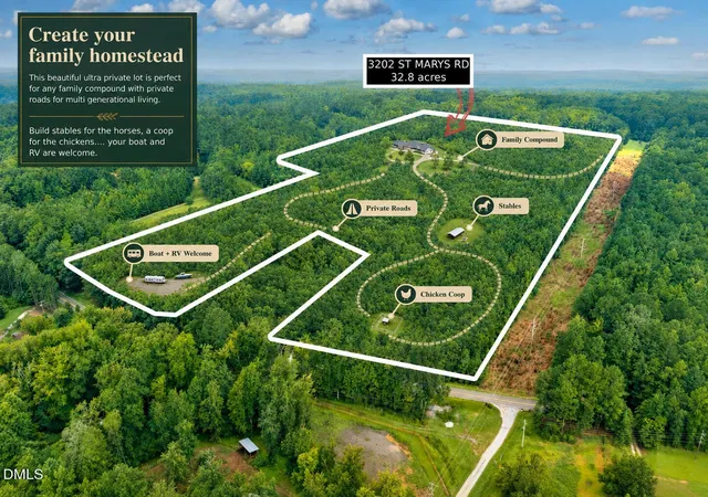 Photo 1 of Land for sale at 3202 St Marys Rd, Hillsborough, NC 27278 | MLS# 10133015 | Listing updated on 2026-08-20
