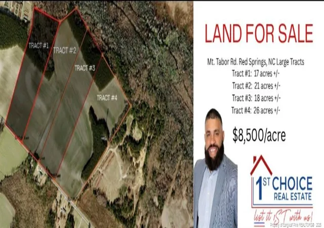 Photo 1 of Land for sale at Mt Tabor Rd, Red Springs, NC 28377 | MLS# 763381 | Listing updated on 2026-07-18