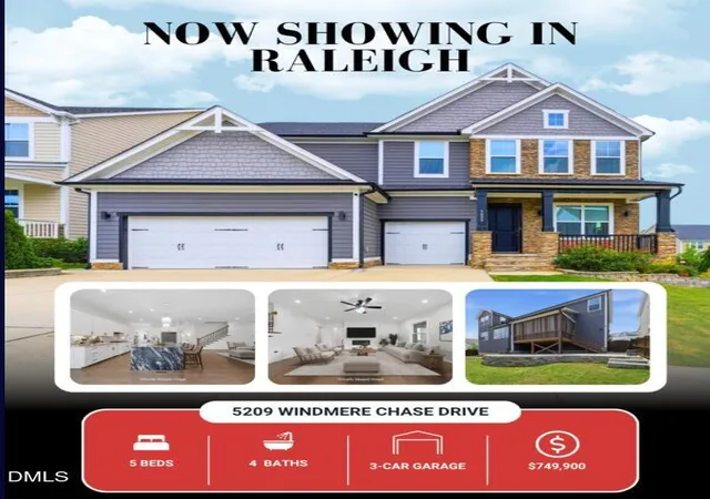 Photo 1 of Single family home for sale at 5209 Windmere Chase Dr, Raleigh, NC 27616 | MLS# 10170389 | Listing updated on 2026-09-13