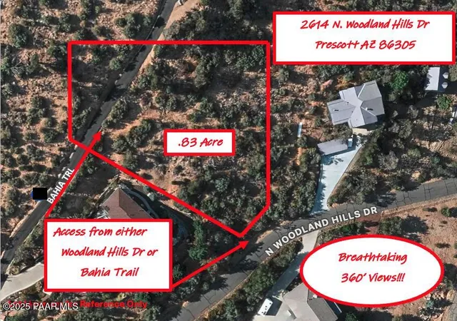Photo 3 of Land for sale at 2614 Woodland Hills Dr, Prescott, AZ 86305 | MLS# 1071837 | Listing updated on 2026-08-07