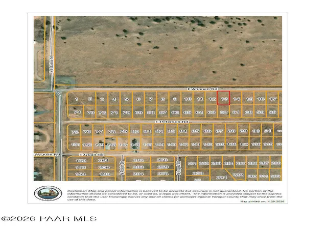Photo 2 of Land for sale at 155 E Ahonen Rd, Paulden, AZ 86334 | MLS# 1081592 | Listing updated on 2026-08-07