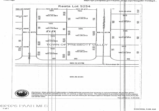 Photo 1 of Land for sale at 6031 N Reata Dr, Prescott Valley, AZ 86314 | MLS# 1085213 | Listing updated on 2026-09-22