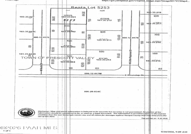 Photo 1 of Land for sale at 6045 N Reata Dr, Prescott Valley, AZ 86314 | MLS# 1085214 | Listing updated on 2026-09-22
