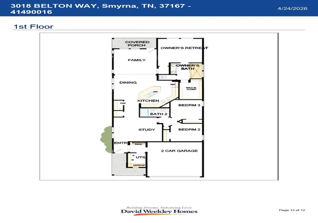 Photo 3 of Sale Pending at 3018 Belton Way, Smyrna, TN 37167 | MLS# 3229622 | Listing updated on 2026-07-18