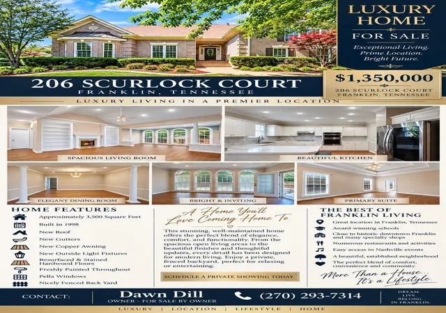 Photo 2 of Single family home for sale at 206 Scurlock Ct, Franklin, TN 37067 | MLS# 3308932 | Listing updated on 2026-10-04