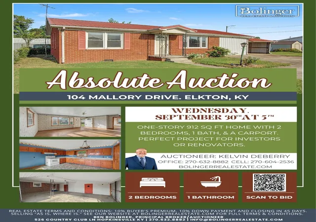 Single family home for sale at 104 Mallory Dr, Elkton, KY 42220 | MLS# 3523700